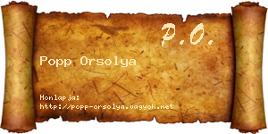Popp Orsolya névjegykártya